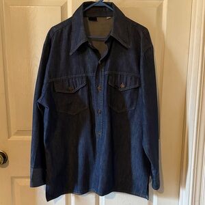 Men's Vintage Roebucks Denim metal Button Down Shirt